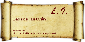 Ladics István névjegykártya